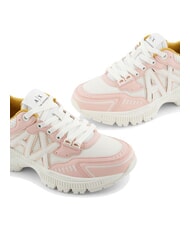 ARMANI EXCHANGE A|X Sneakers chunky inserti in mesh light rose+off white - Scarpe Donna - 3