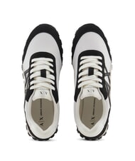 ARMANI EXCHANGE A|X Sneakers mesh con logo a contrasto off white+black - Scarpe Donna - 3