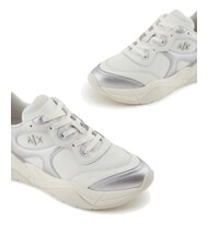 ARMANI EXCHANGE A|X Sneakers in tessuto mesh silver+off white - Scarpe Donna - 4