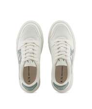 ARMANI EXCHANGE A|X Sneakers con logo a contrasto off wht+dark fr.grn - Scarpe Donna - 5