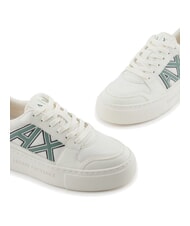 ARMANI EXCHANGE A|X Sneakers con logo a contrasto off wht+dark fr.grn - Scarpe Donna - 4