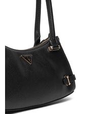 GUESS ROSALBA Borsa a spalla stampa saffiano NERO - Borse Donna - 3