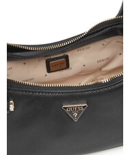 GUESS ROSALBA Borsa a spalla stampa saffiano NERO - Borse Donna - 4