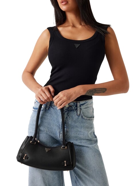 ROSALBA Borsa a spalla stampa saffiano NERO - Borse Donna