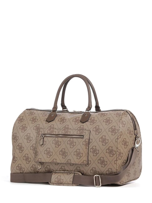 BERTA Borsone grande con tracolla latte logo/brown - Borsoni