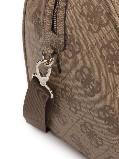 BERTA Borsone grande con tracolla latte logo/brown - Borsoni