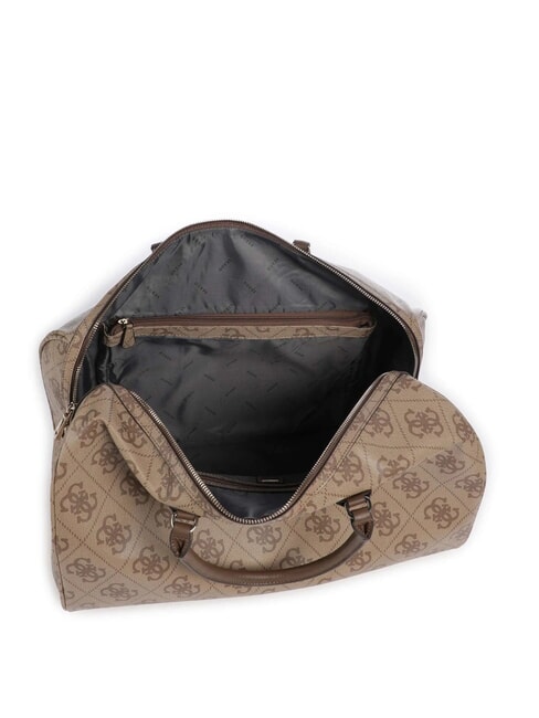 BERTA Borsone grande con tracolla latte logo/brown - Borsoni