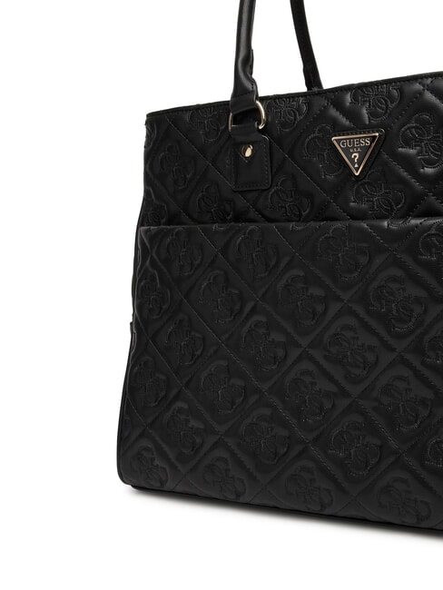 ADELASIA Borsa shopping logo ricamato NERO - Borse Donna