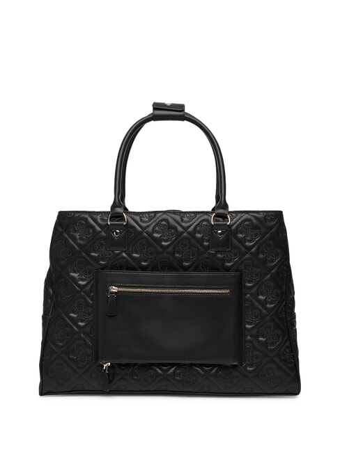 ADELASIA Borsa shopping logo ricamato NERO - Borse Donna