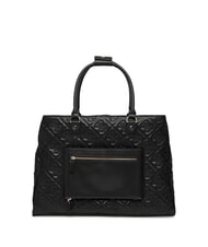 GUESS ADELASIA Borsa shopping logo ricamato NERO - Borse Donna - 4