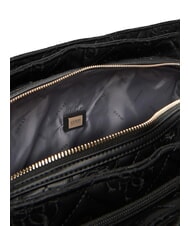 GUESS ADELASIA Borsa shopping logo ricamato NERO - Borse Donna - 5