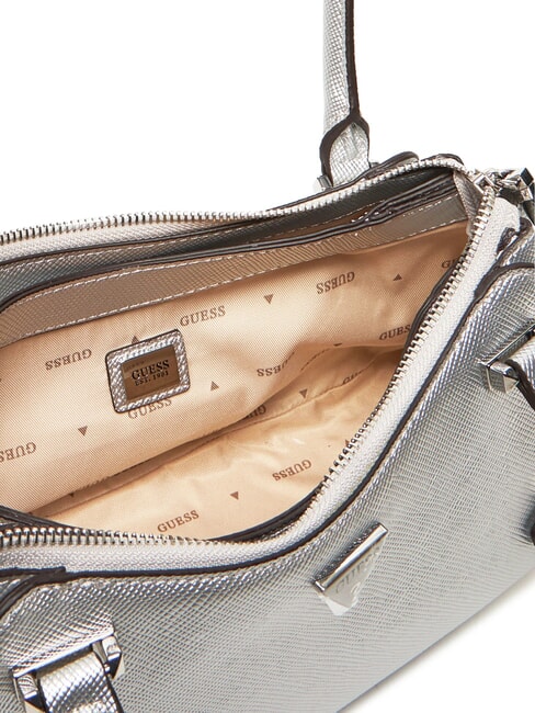 ROSALBA Borsa a spalla stampa saffiano SILVER - Borse Donna