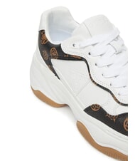 GUESS HAPYY3 Sneakers con inserti peony logo White/Brown - Scarpe Donna - 4