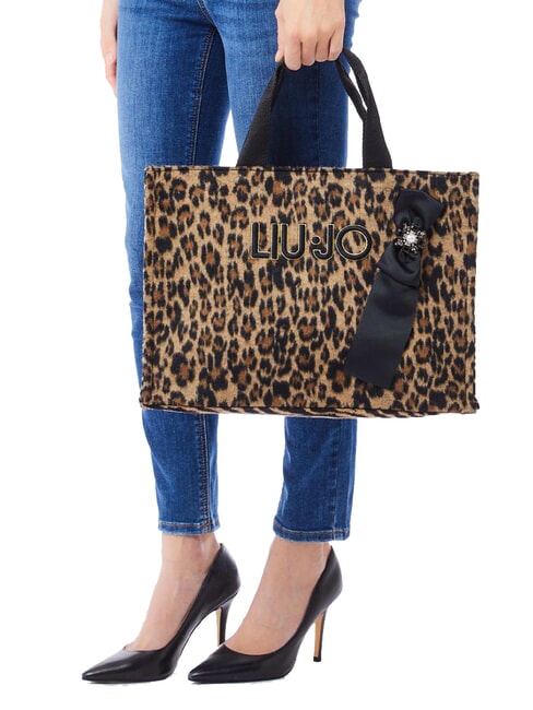 ANIMALIER Borsa tote a spalla brown animalier - Borse Donna