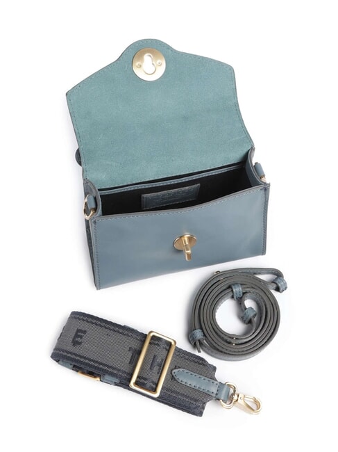 IRENE  Mini Bag a tracolla, in pelle ceruleo abb.oro - Borse Donna