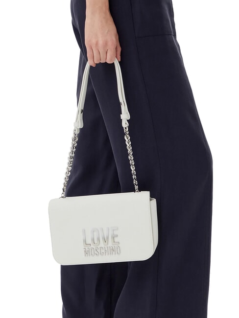 LETTERING BICOLOR Borsa a tracolla bianco - Borse Donna
