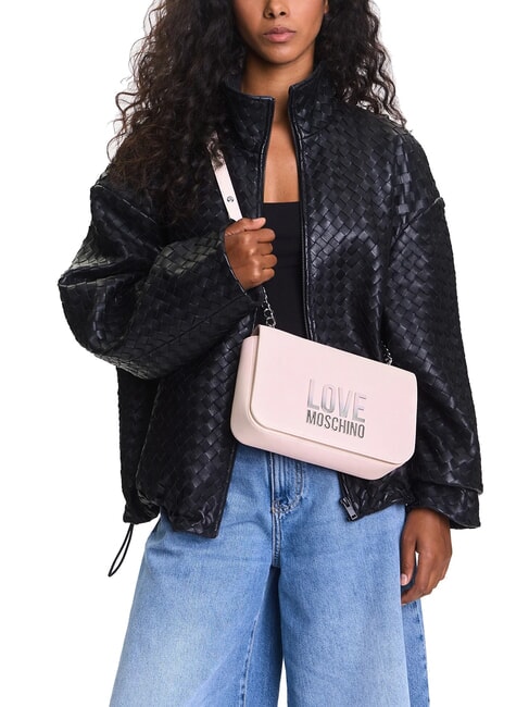 LETTERING BICOLOR Borsa a tracolla cipria - Borse Donna