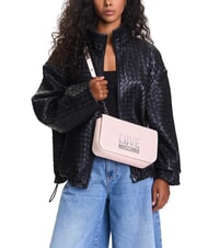 LOVE MOSCHINO LETTERING BICOLOR Borsa a tracolla cipria - Borse Donna - 7