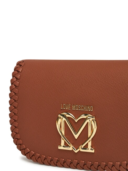 BRAIDED Borsa a tracolla con flap cammello - Borse Donna