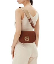 LOVE MOSCHINO BRAIDED Borsa a tracolla con flap cammello - Borse Donna - 6