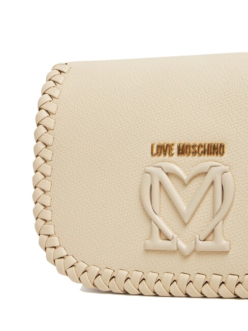 BRAIDED Borsa a tracolla con flap avorio - Borse Donna