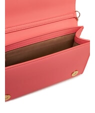 LOVE MOSCHINO BOLD LOGO Borsa con flap e tracolla catena corallo - Borse Donna - 4