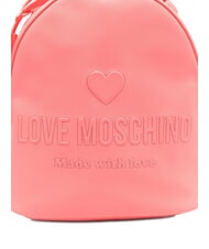 LOVE MOSCHINO LOVE EMBOSSED Zaino con logo impunturato corallo - Borse Donna - 3
