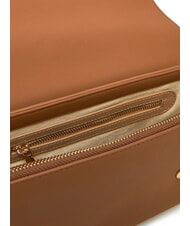 LOVE MOSCHINO LAMINATED BOLD LOVE Borsa a spalla con flap cammello - Borse Donna - 5