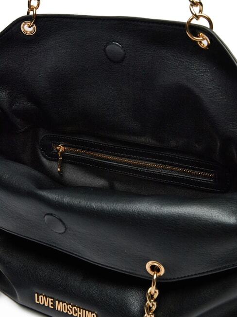 EMBOSSED Borsa a spalla con cuori in metallo Nero - Borse Donna