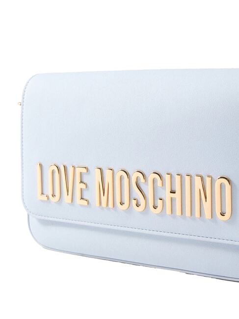 LAMINATED BOLD LOVE Borsa a spalla con flap Azzurro chiaro - Borse Donna