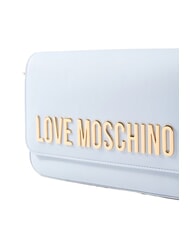 LOVE MOSCHINO LAMINATED BOLD LOVE Borsa a spalla con flap Azzurro chiaro - Borse Donna - 3