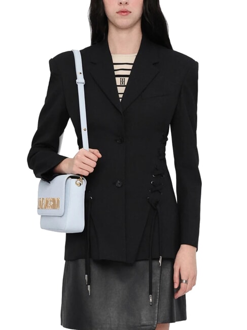 LAMINATED BOLD LOVE Borsa a spalla con flap Azzurro chiaro - Borse Donna