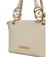 LOVE MOSCHINO LOVE CHAIN STRAP Borsa shopping con tracolla avorio - Borse Donna - 3