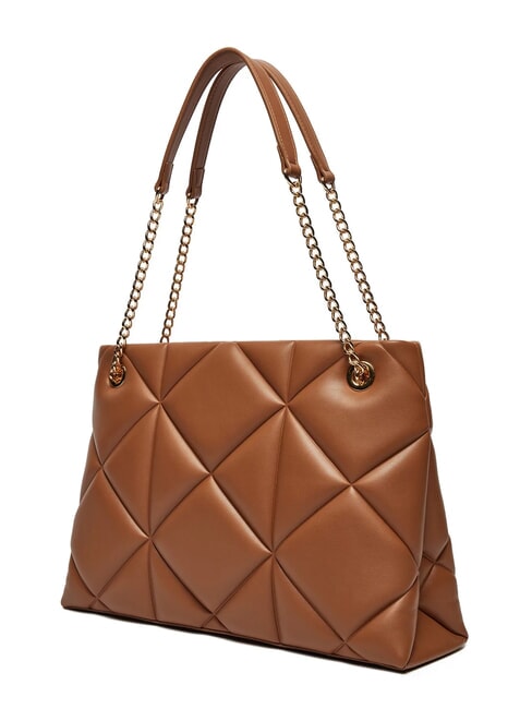 GEOMETRIC Borsa a spalla manici catena cammello - Borse Donna