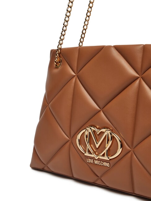 GEOMETRIC Borsa a spalla manici catena cammello - Borse Donna