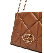 LOVE MOSCHINO GEOMETRIC Borsa a spalla manici catena cammello - Borse Donna - 3