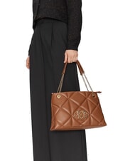 LOVE MOSCHINO GEOMETRIC Borsa a spalla manici catena cammello - Borse Donna - 5