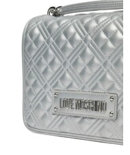 LOVE MOSCHINO BOLD LOVE Borsa a spalla con manici catena silver - Borse Donna - 3