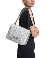 LOVE MOSCHINO BOLD LOVE Borsa a spalla con manici catena silver - Borse Donna - 5