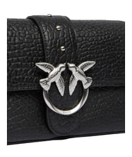 PINKO LOVE ONE SLOUCHY  Borsa mini in pelle a tracolla nero limousine - matt silver - Borse Donna - 3