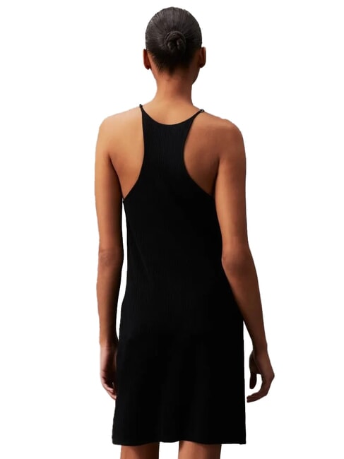 CK JEANS Vestito corto a canotta a costine ck black - Vestiti Donna