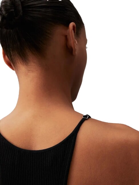 CK JEANS Vestito corto a canotta a costine ck black - Vestiti Donna