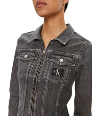 CALVIN KLEIN CK JEANS Vestito in denim full zip manica lunga denim grey - Vestiti Donna - 4