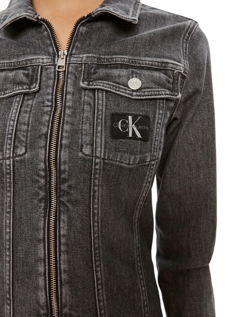 CK JEANS Vestito in denim full zip manica lunga denim grey - Vestiti Donna