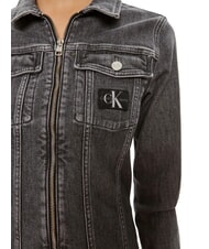 CALVIN KLEIN CK JEANS Vestito in denim full zip manica lunga denim grey - Vestiti Donna - 5