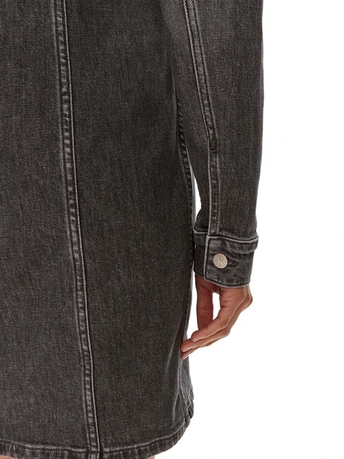 CK JEANS Vestito in denim full zip manica lunga denim grey - Vestiti Donna