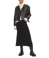 CALVIN KLEIN CK Gonna midi scampanata a coste ck black - Gonne Donna - 5