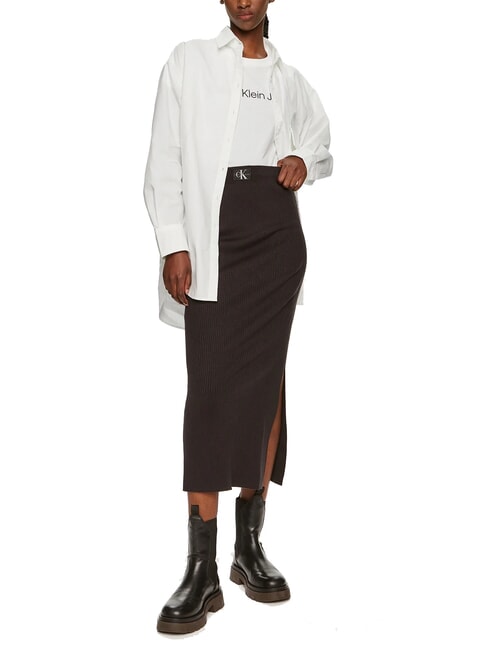 CK JEANS Gonna midi stretch ck black - Gonne Donna