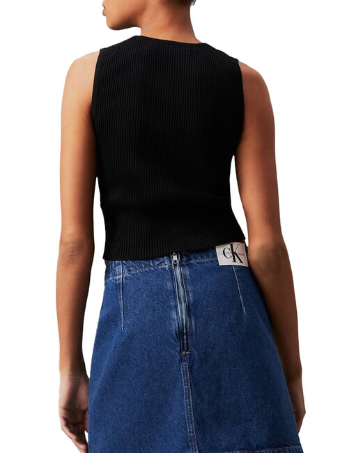 CK JEANS Canottiera a costine ck black - T-shirt e Top Donna