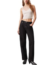 CALVIN KLEIN CK JEANS Canotta a bralette in cotone ivory / pelican - T-shirt e Top Donna - 4